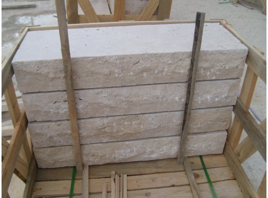 Classic Travertine Split Face Blocksteps